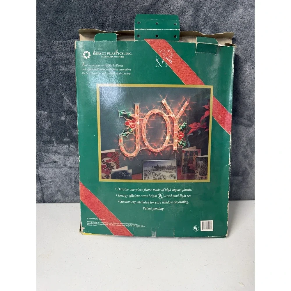 Vintage Christmas Silhouettes JOY Lighted Window Decoration No 95000 In Box